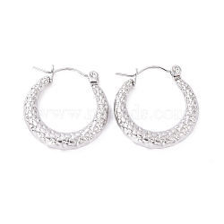 Non-Tarnish 304 Stainless Steel Chunky Hoop Earrings for Women, Stainless Steel Color, 21x20x3.5mm, Pin: 0.8mm(EJEW-G293-19P)