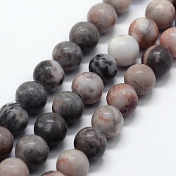 Natural Pink Zebra Jasper Beads Strands, Round, 8~8.5mm, Hole: 0.8mm, about 47pcs/strand,  14.96 inch(38cm)(G-I199-26-8mm)