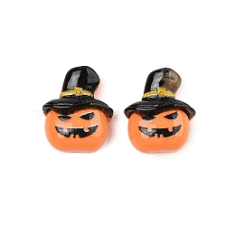 Halloween Theme Opaque Resin Cabochons, Pumpkin, 13x11.5x6mm(CRES-M037-07A-01)