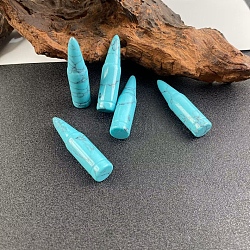 Synthetic Turquoise Bullet Figurines Statues for Home Desk Decorations, 40x10mm(PW-WG11455-11)