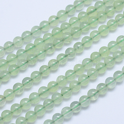 Round Natural Prehnite Beads Strands, Grade AA, 6.5mm, Hole: 1mm, about 66pcs/strand, 15.5 inches(G-L417-12-6.5mm)