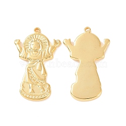 Ion Plating(IP) 304 Stainless Steel Pendants, Virgin Mary Charms, Religion, Golden, 41x25x3mm, Hole: 1.6mm(STAS-F293-03G)