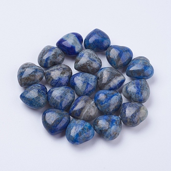 Natural Lapis Lazuli Heart Love Stones, Pocket Palm Stones for Reiki Balancing, 15~15.5x15x10mm