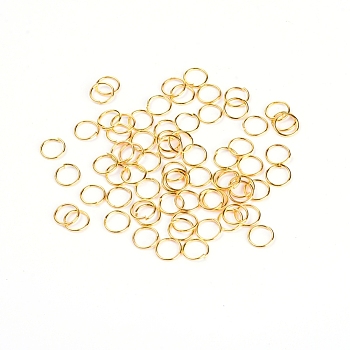 Iron Jump Rings, Open Jump Rings, Golden, 7x0.6mm, Inner Diameter: 5mm, 200~230Pcs/Set