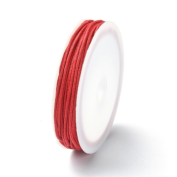 6.8M Waxed Cotton Cords, Multi-Ply Round Cord, Macrame Artisan String for Jewelry Making, Red, 1mm, about 7.44 Yards(6.8m)/Roll
