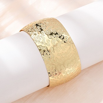 Hammered Brass Cuff Bangles for Women, Cadmium Free & Lead Free, Long-Lasting Plated, Rack Plating, Real 18K Gold Plated, Inner Diameter: 2.38 inch(6.05cm)