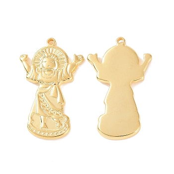 Ion Plating(IP) 304 Stainless Steel Pendants, Virgin Mary Charms, Religion, Golden, 41x25x3mm, Hole: 1.6mm