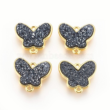 Golden Black Butterfly Brass+Resin Links