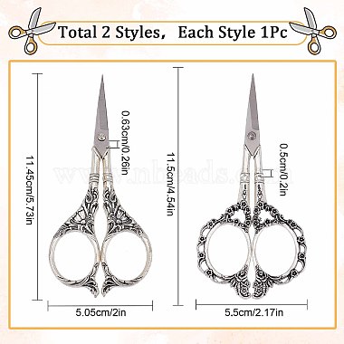 2Pcs 2 Style Stainless Steel Scissors(TOOL-SC0001-31)-2