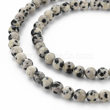 Dalmatien naturel Jasper brins de perles(G-R345-4mm-51-01)-3