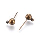 Brass Ball Post Ear Studs(X-EC254-NFAB)-2