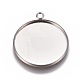 304 Stainless Steel Pendant Cabochon Settings(X1-STAS-G127-13-25mm-P)-1