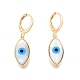 Shell & Synthetic Turquoise Horse Eye Dangle Leverback Earrings(EJEW-N012-77)-2