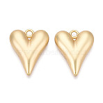 Rack Plating Alloy Pendants, Heart, Cadmium Free & Lead Free, Matte Gold Color, 27.5x21.5x4mm, Hole: 2.7mm(PALLOY-N179-42MG)