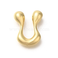 Rack Plating Brass Beads, Balloon Letter, for Personalized Name Necklaces Making, Long-Lasting Plated, Lead Free & Cadmium Free, Real 18K Gold Plated, Letter U, 23.5x18x7.5mm, Hole: 2mm(KK-S051-01G-U)