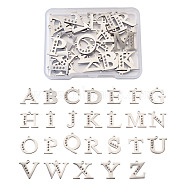304 Stainless Steel Letter Pendant Rhinestone Settings, Alphabet, Letter A~Z, Stainless Steel Color, Fit For 1.6mm Rhinestone, 26 letters/set, 1set/box(STAS-TA0001-11P)
