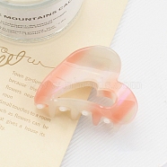 Cute Heart Cellulose Acetate Claw Hair Clips, for Women Girl Thick Hair, Light Salmon, 40x55x32mm(PW-WG41704-03)