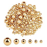 304 Stainless Steel Beads, Hollow Round, Golden, 3~5x2~4.5mm, Hole: 0.8~1.8mm, 200pcs/box(STAS-UN0012-45)