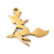 Halloween 201 Stainless Steel Pendants, Witch Charm, Golden, 18x18x1.5mm, Hole: 1.5mm(STAS-D053-08G)