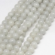 Natural Yellow Jade Beads Strands, Dyed, Round, Gainsboro, 6mm, Hole: 1mm, about 70pcs/strand, 15.75 inch(G-G598-6mm-YXS-03)