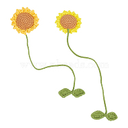 2Pcs 2 Colors Cottton Knitted Sunflower, Ornament Accessories, Mixed Color, 300x66x24mm, 1pc/color(DJEW-GF0001-59)
