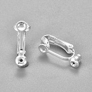 304 Stainless Steel Clip-on Earring Converters Findings, for Non-Pierced Ears, Silver, 20.5x7.5x10mm, Hole: 0.7mm(STAS-O110-20S)