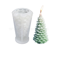 3D Christmas Tree DIY Candle Silicone Molds, for Xmas Tree Scented Candle Making, White, 6.7x10.6cm, Inner Diameter: 5.6x9.7cm(CAND-B002-12A)