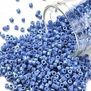 Cylinder Seed Beads, Opaque Colours Luster, Uniform Size, Cornflower Blue, 2x1.5mm, Hole: 0.8mm, about 40000pcs/bag, about 450g/bag(SEED-H001-H14)