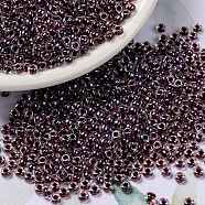 MIYUKI Round Rocailles Beads, Japanese Seed Beads, 8/0, (RR3208) Magic Purple Cranberry Lined Crystal, 3mm, Hole: 1mm, about 19000~20500pcs/pound(SEED-G008-RR3208)