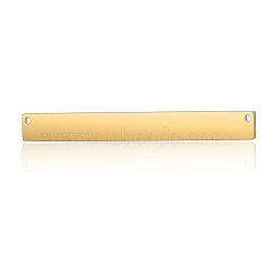 Ion Plating(IP) 304 Stainless Steel Links Connectors, Manual Polishing, Rectangle, Golden, 36x7x1.7mm, Hole: 1.4mm(STAS-I311-10A-G)