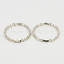 Iron Split Key Rings, Platinum, 35x2mm(KEYC-G003-P)