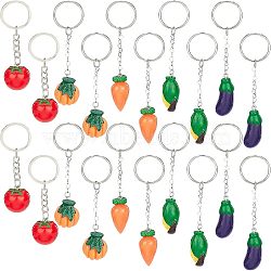 Nbeads DIY Vegetables Themed Keychain Making Kits, Resin Pendants, Resin Keychain, 316 Stainless Steel Keychain Clasp Findings, Mixed Color(DIY-NB0004-62)