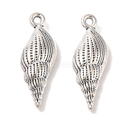 Spiral Shell Tibetan Style Alloy Pendants, Cadmium Free & Lead Free, Antique Silver, 24x8.5x4.5mm, Hole: 1.5mm(X-TIBEP-R344-40AS-LF)