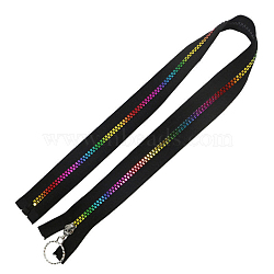 #5 Nylon Coil Zippers Rainbow Zipper Tape, Resin Coil Colorful Teeth, Black, 0.43 Yard(40cm)(SENE-PW0003-115A-02)