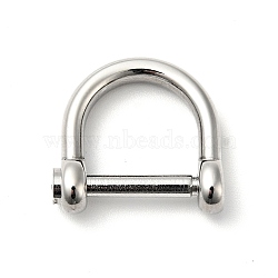 304 Stainless Steel D-Ring Anchor Shackle Clasps, Stainless Steel Color, 18x18.5x6mm(STAS-C056-06P)