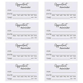 50Pcs Paper Appointment Reminder Cards, Rectangle, White, 50x90x0.4mm
