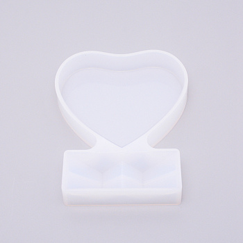 Heart Photo Frame Silicone Molds, Resin Casting  Molds, For UV Resin, Epoxy Resin Jewelry Making, White, 133x106x20mm
