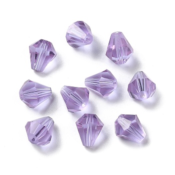 Glass Imitation Austrian Crystal Beads, Faceted, Diamond, Medium Purple, 10x9mm, Hole: 1mm