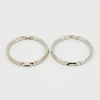 Iron Split Key Rings, Platinum, 35x2mm