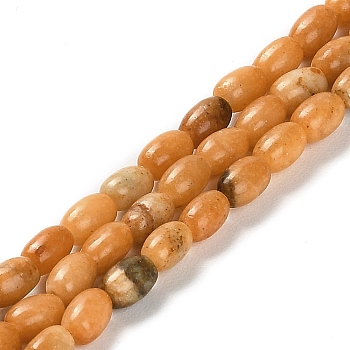 Natural Dolomite Beads Strands, Dyed, Rice, Orange, 5.5~6x4.5mm, Hole: 1mm, about 68~69pcs/strand, 15.94~16.22 inch(40.5~41.2cm)