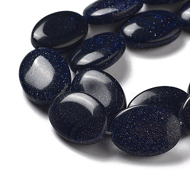 Synthetic Blue Goldstone Beads Strands(G-P528-M02-01)-4