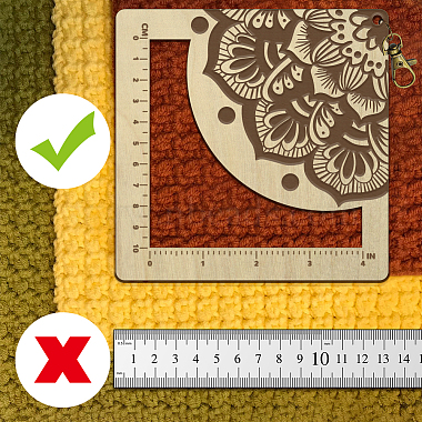 Wooden Square Frame Crochet Ruler(DIY-WH0537-007)-3