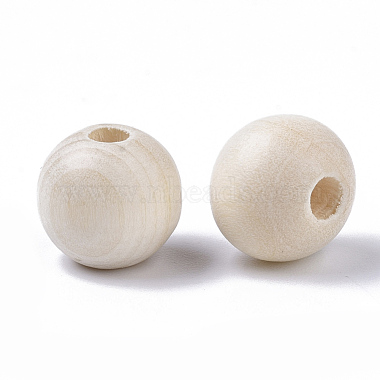 Natural Unfinished Wood Beads(WOOD-S651-A10mm-LF)-2