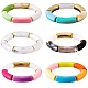 Chunky Curved Tube Beads Stretch Bracelets Set(BJEW-SW00023)-1