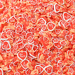Handmade Polymer Clay Cabochons, Heart with Word Be Mine, Colorful, 6.5~9x7~10x0.5~2mm, about 1111pcs/bag(CLAY-CJC0012-013)