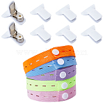 5Pcs 5 Colors Polyester Clothes Organizer Elastic Bands, with 16Pcs Iron Anti-slip Cloth Clips, Mixed Color, 13x3/4 inch(330x19mm), 1pc/color(FIND-CN0001-67A)