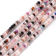 Natural Mixed Stone Beads Strands, Faceted, Rondelle, 3x2mm, Hole: 0.6mm, about 185pcs/strand, 15.35 inch(39cm)(G-F717-03)