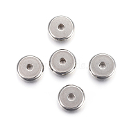 Tarnish Resistant 304 Stainless Steel Spacer Beads, Flat Round, Stainless Steel Color, 8x2.5mm, Hole: 1.8mm(X-STAS-F191-13P-D)