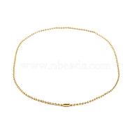 Ion Plating(IP) 304 Stainless Steel Ball Chain Necklaces for Women, Real 18K Gold Plated, 16.06 inch(40.8cm), bead: 2mm(NJEW-G135-01E-G)