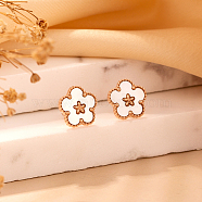 Stainless Steel Shell Flower Earrings(YN3957)